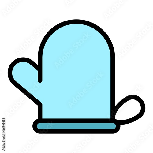 Home kitchen glove icon. Outline home kitchen glove vector icon color flat isolated