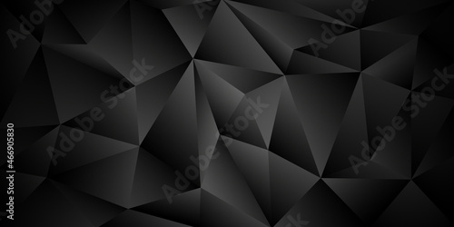 Black geometric abstract banner - triangle sleek design background