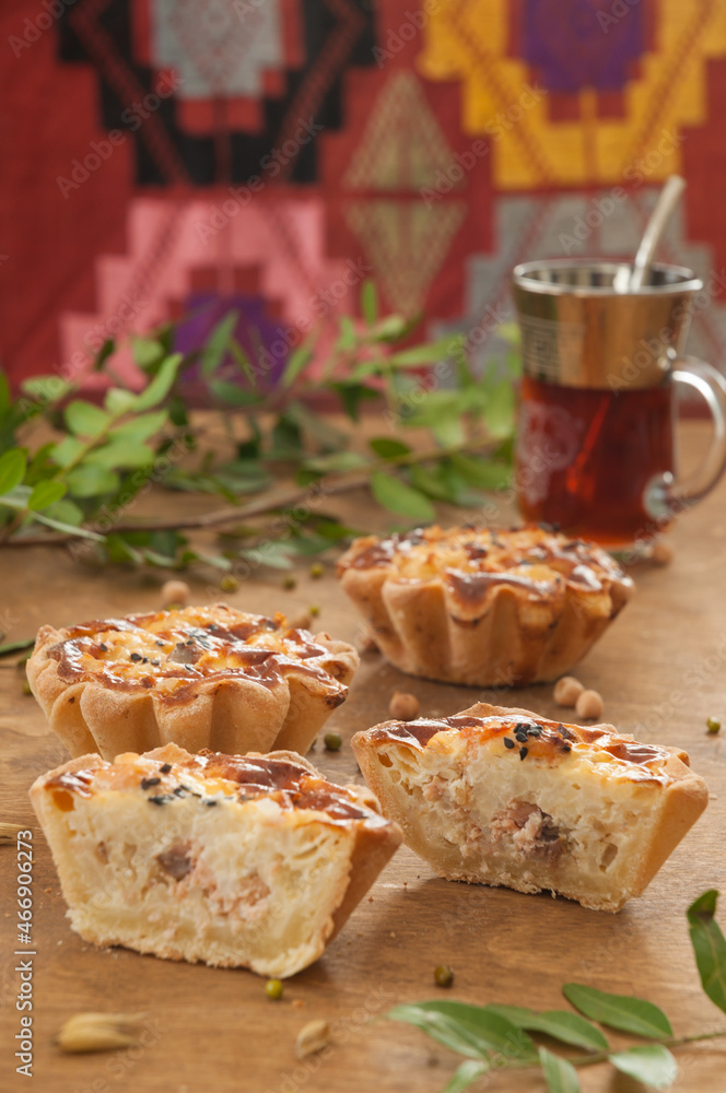 baked shortbread tartlets with potatoes and fish baked shortbread tartlets with potatoes and fish