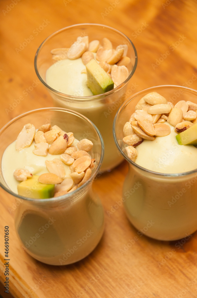 tasty vegetarian creamy avocado mousse with peanuts tasty vegetarian creamy avocado mousse with peanuts