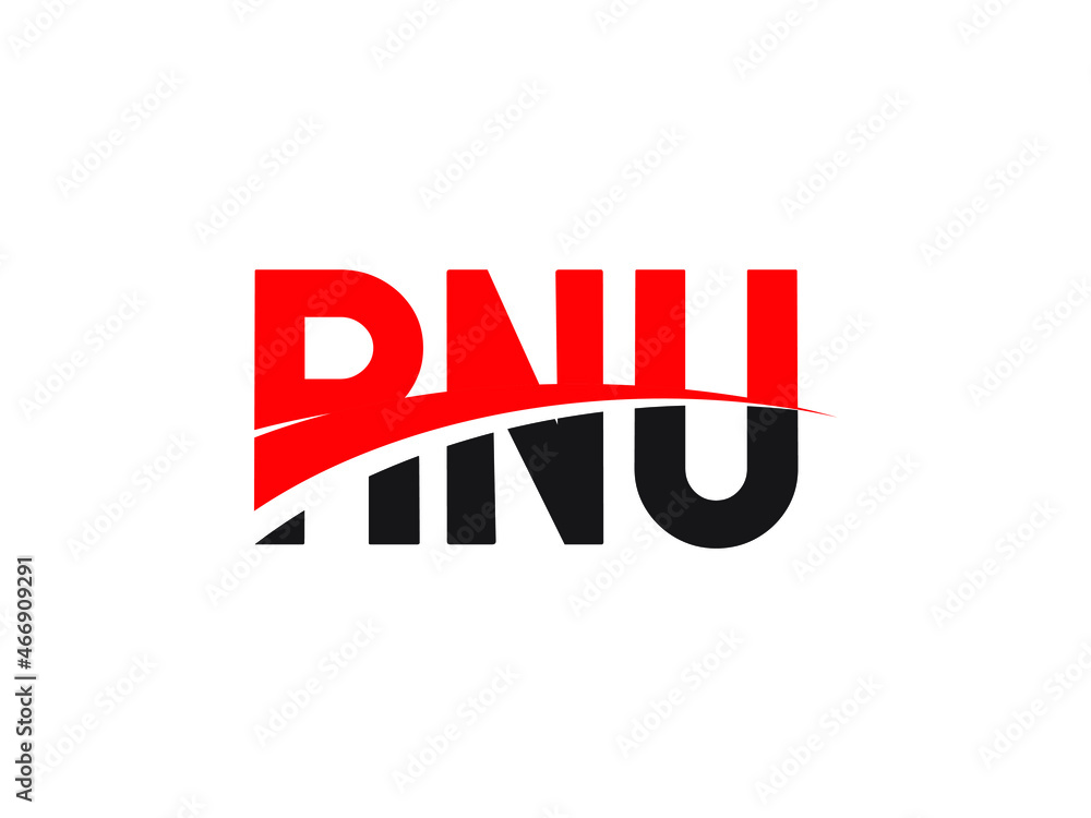 Fototapeta premium RNU Letter Initial Logo Design Vector Illustration