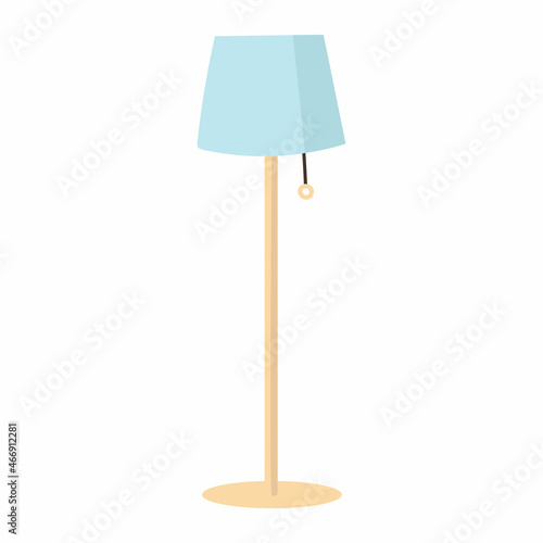 Blue floor lamp. Vector illustration.