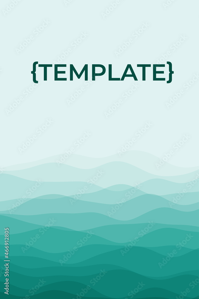 Cover page template. Page template with soft curves in teal colors. Can be used as banner, flyer, poster, business card, brochure. Superb vector illustration.