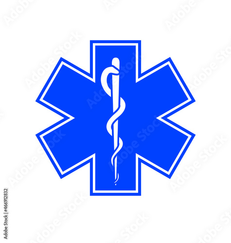 medical symbol logo rod asclepius photo