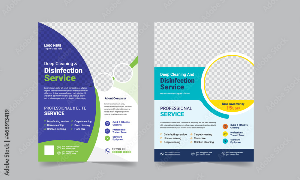 Cleaning Disinfection Flyer Template.
Cleaning Disinfection Flyer Template.