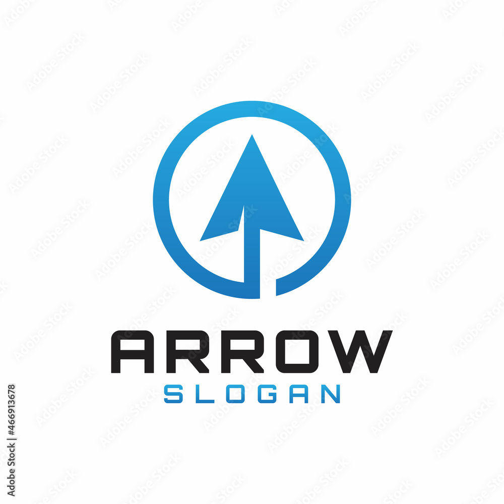 Obraz premium arrowhead circular logo design vector