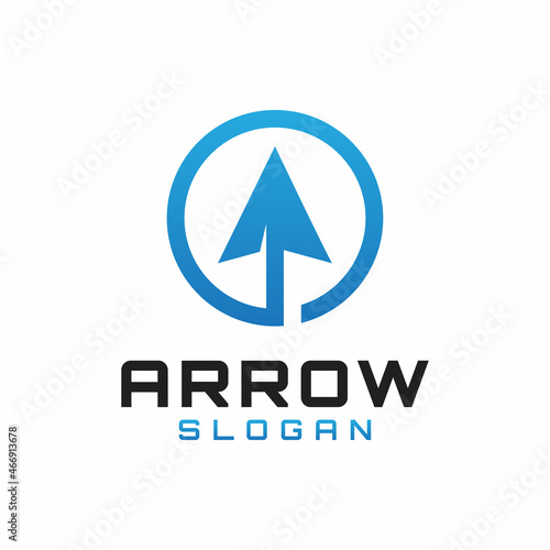 arrowhead circular logo design vector