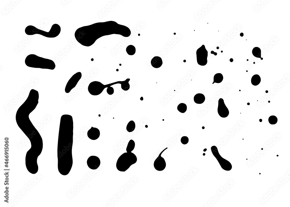 Drops, streaks, splashes of varnish, natural painted texture. Vector illustration isolated on a white background for design or decor. Drops, streaks, splashes of varnish, natural painted texture. Vector illustration isolated on a white background for design or decor.
