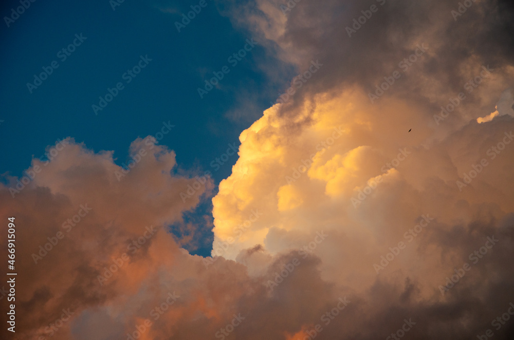 dramatic clouds. very beautiful clouds. fantastic view of yellow-brown clouds.
