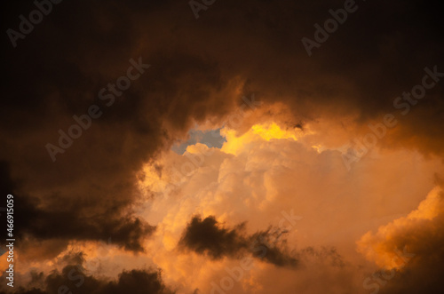 dramatic clouds. very beautiful clouds. fantastic view of yellow-brown clouds.