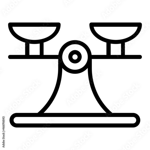 Torsion balance scale Concept, pan balance Vector Line Icon Design, Weight Measuring device Symbol, Mass balances Sign, Traditional scale Stock Illustration