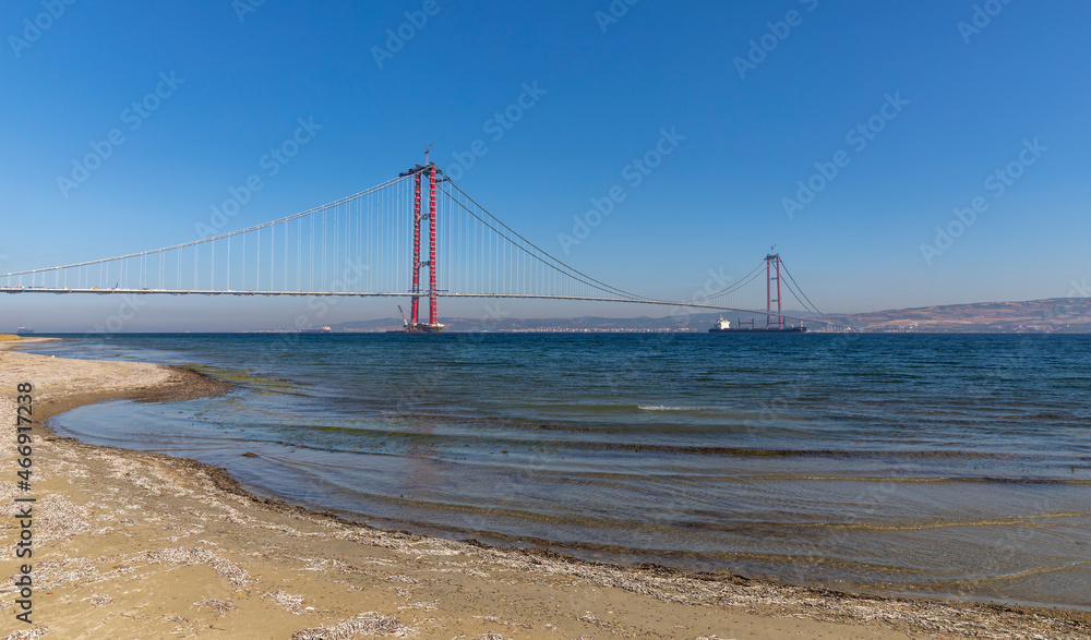 new bridge connecting two continents 1915 canakkale bridge (dardanelles bridge), Canakkale, Turkey new bridge connecting two continents 1915 canakkale bridge (dardanelles bridge), Canakkale, Turkey