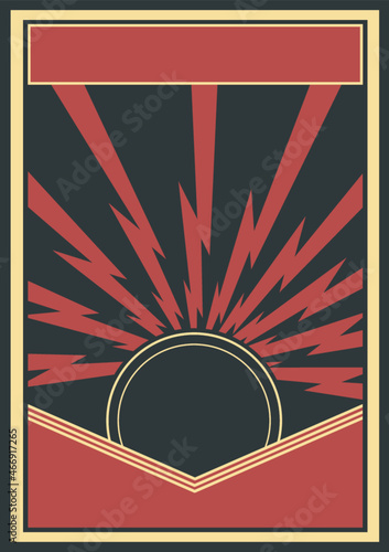 Retro Revolution Propaganda Poster. Stilisierte Blitze Hintergrund
