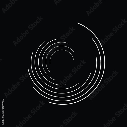 Rotating speed Lines in Spiral Form for comic books . fireworks Explosion background . Vector Illustration . Starburst round Logo . Spiral Design element .