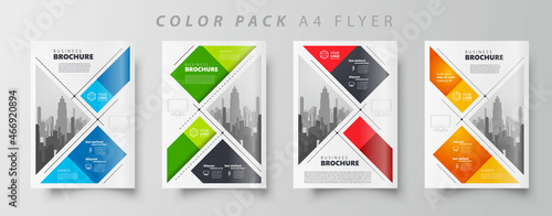 Squares theme Flyer brochure design template set color, creative leaflet size A4, trend cover