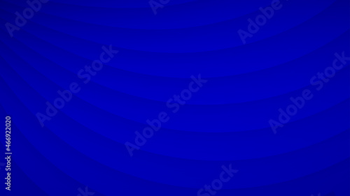 Abstract background of wavy curved stripes with shadows in blue colors