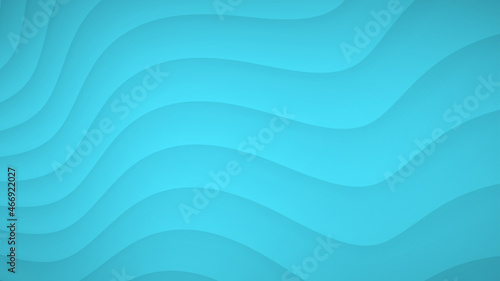 Abstract background of wavy curved stripes with shadows in light blue colors