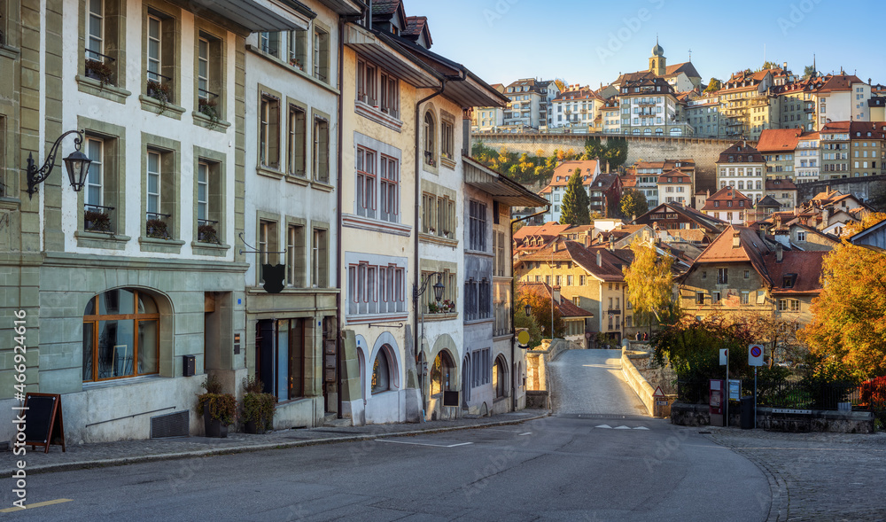Historical Old town of Fribourg, Switzerland