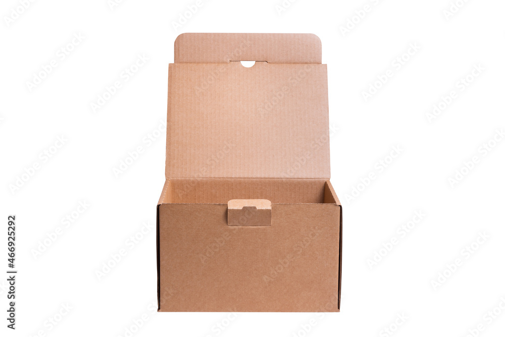 Brown cardboard carton mail, postal box, isolated Brown cardboard carton mail, postal box, isolated