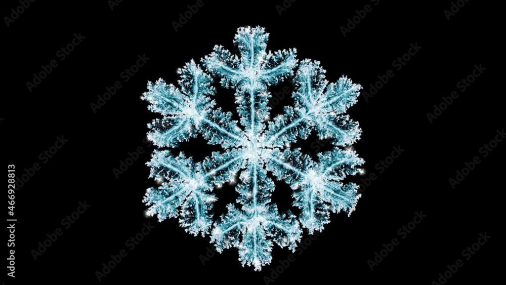 Snowflake sparkles. Seamless loop. Snowflake sparkles. Seamless loop.