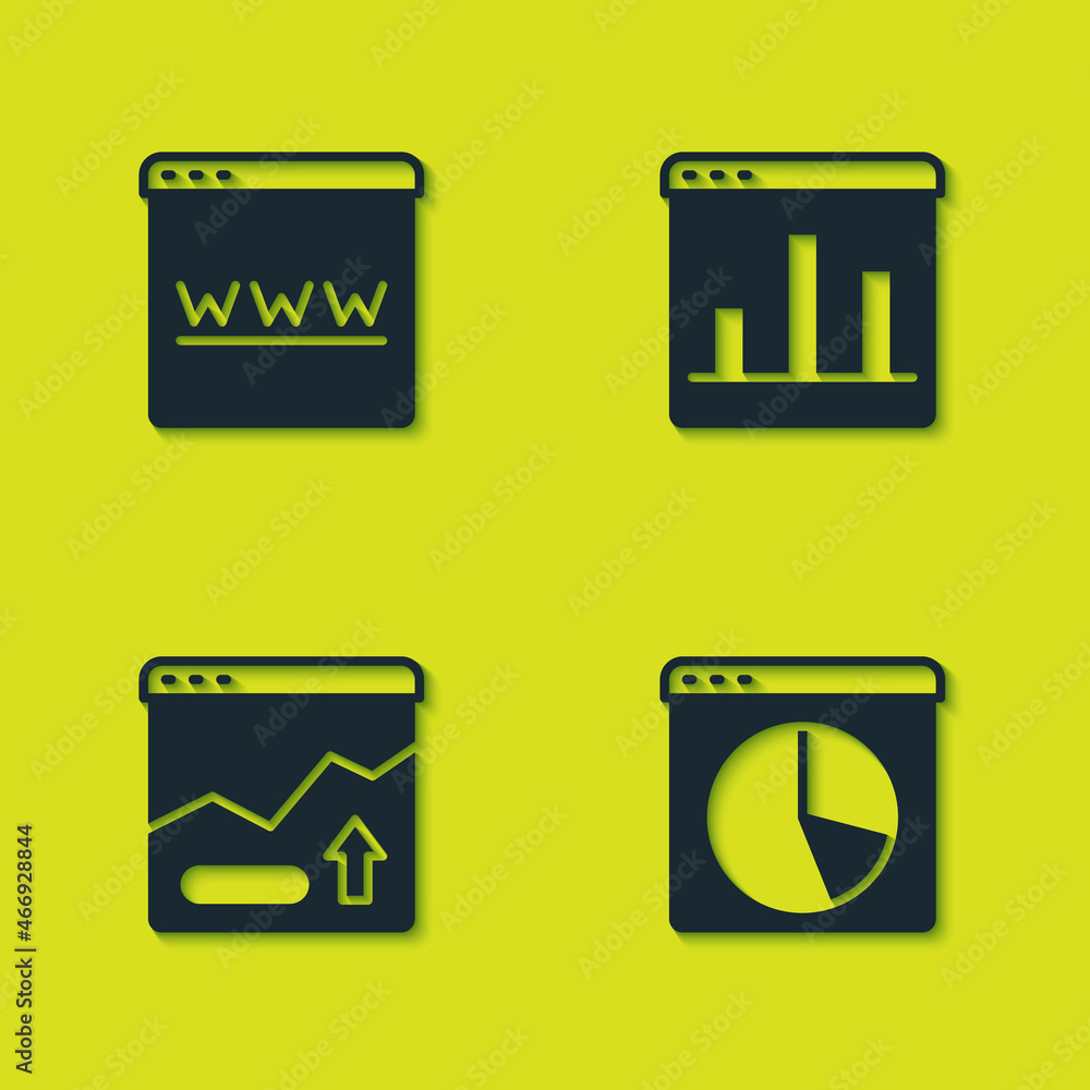 Set Browser window, Graph chart infographic, Financial growth increase and icon. Vector Set Browser window, Graph chart infographic, Financial growth increase and icon. Vector