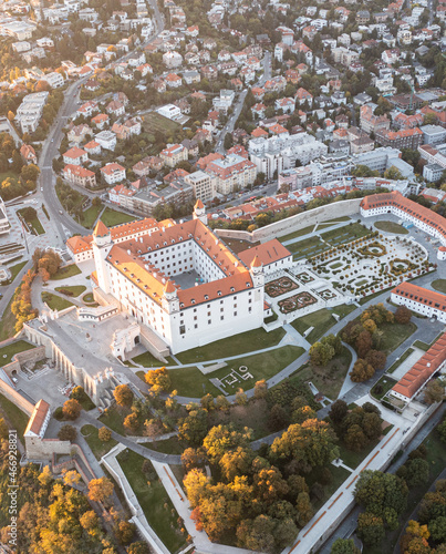 Photography Bratislava Castle at sunset.