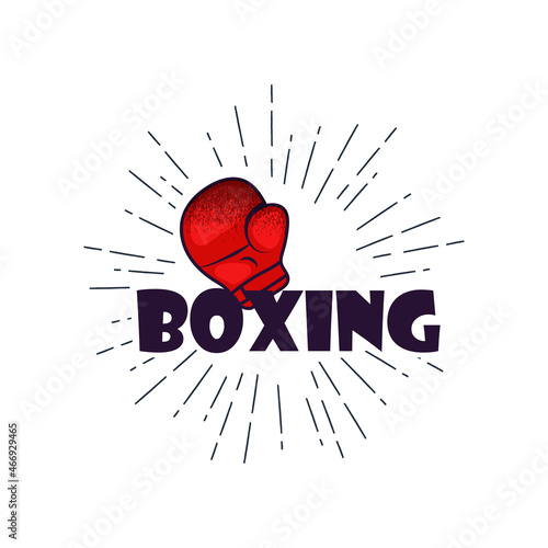 boxing - hand drawn travel badge.vector illustration