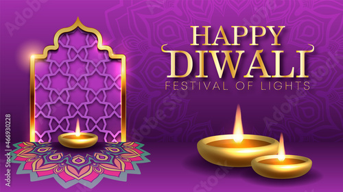 Diwali Holiday background for light festival of India