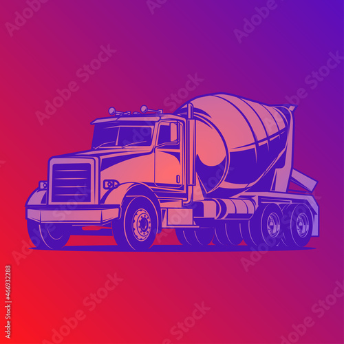 truck cemente mixer concrete illustration
