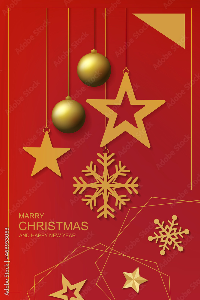 christmas and happy new year background. minimalist design. vector illustration