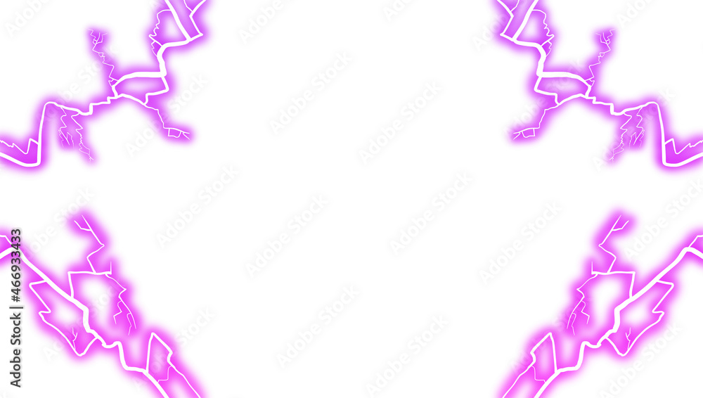 Fototapeta premium White background with purple lightning frame