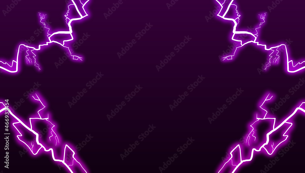 Black background with purple lightning frame Stock Illustration | Adobe  Stock
