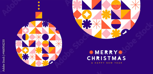 Christmas New Year gold ornament mosaic card