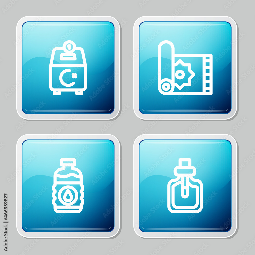 Set line Donate or pay your zakat, Traditional carpet, Bottle of water and Perfume icon. Vector Set line Donate or pay your zakat, Traditional carpet, Bottle of water and Perfume icon. Vector