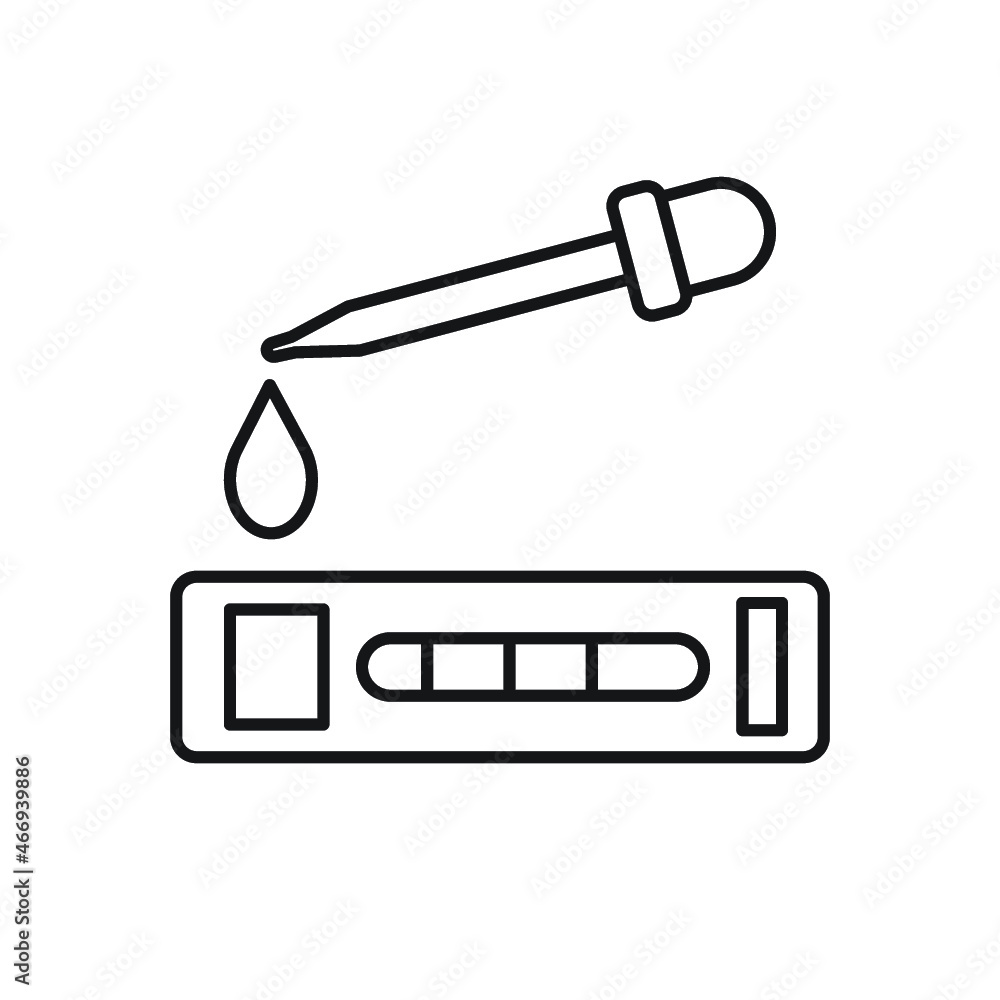 dropper with drop and test line style icon design of Medical care health and emergency dropper with drop and test line style icon design of Medical care health and emergency