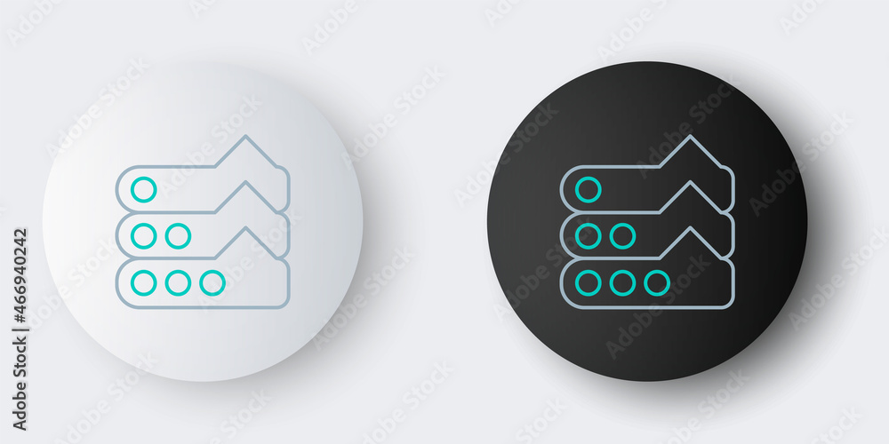 Line Graph, schedule, chart, diagram, infographic, pie graph icon isolated on grey background. Colorful outline concept. Vector
