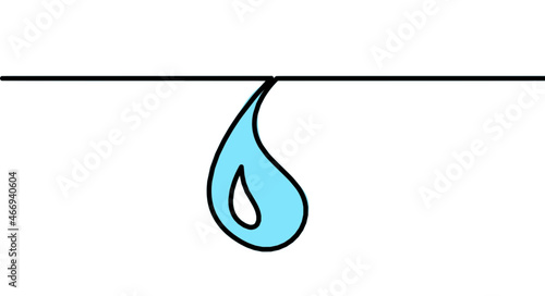 Abstract blue drop as line drawing on white background. Vector