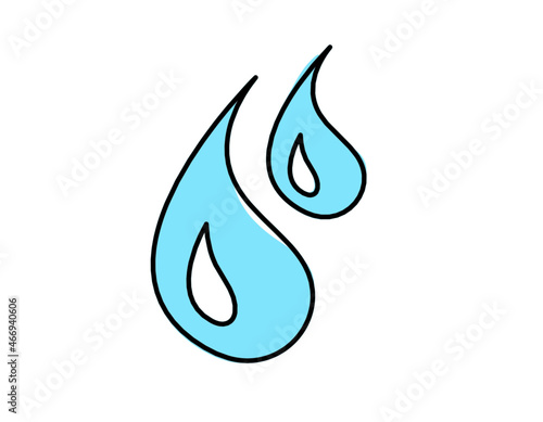 Abstract blue drop as line drawing on white background. Vector