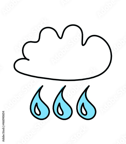 Abstract blue drop as line drawing on white background. Vector