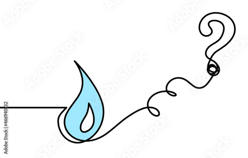 Abstract blue drop as line drawing on white background. Vector