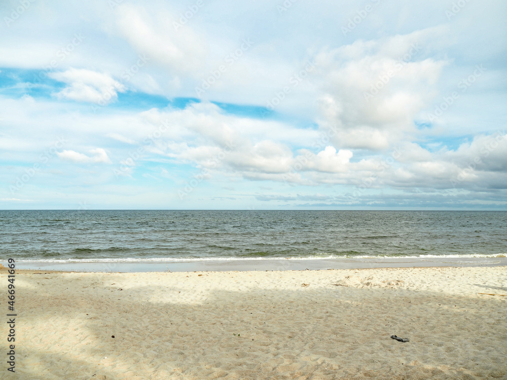 blue sky, sea and beach view background