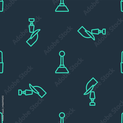 Set line Milling cutter for manicure, and Nail file on seamless pattern. Vector