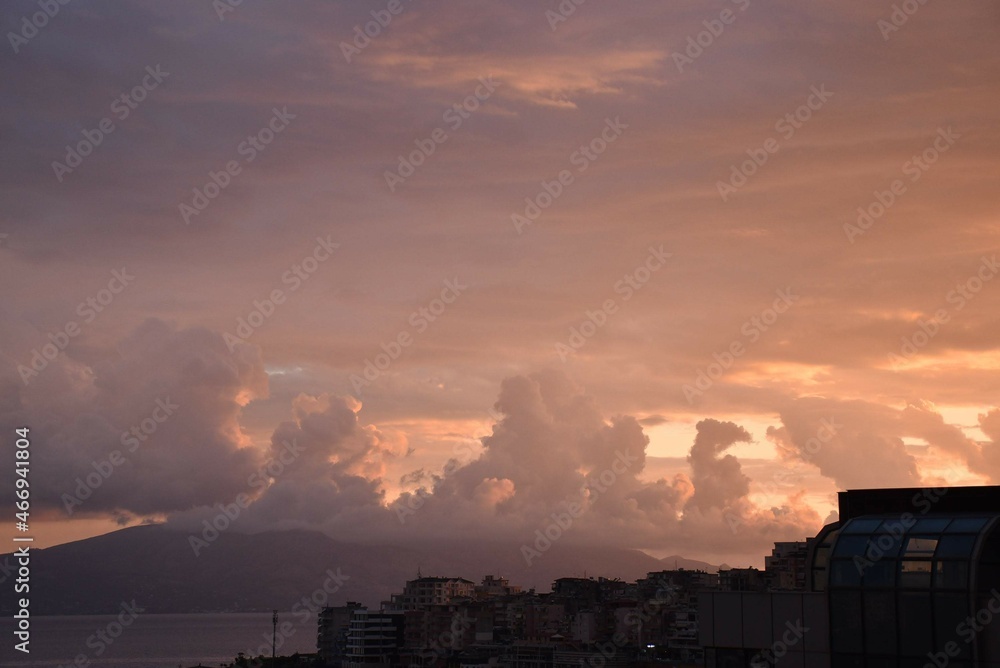 A beautiful sunset in the the sky