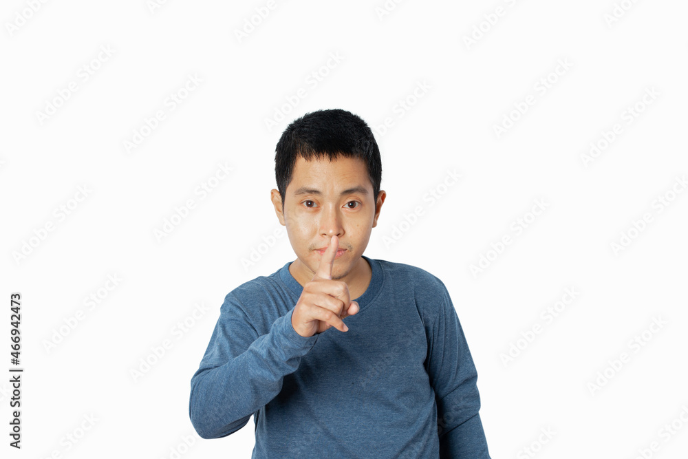 Portrait of man pointing finger at camera isolated white background. Portrait of man pointing finger at camera isolated white background.