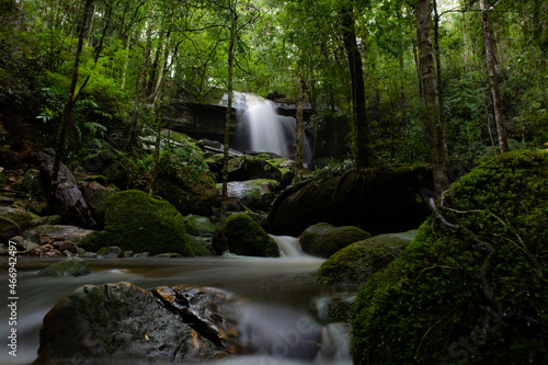 Waterfall in forest.