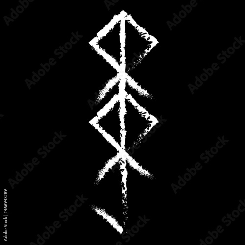 The sign is from a combination of Scandinavian ancient runes. Vector illustration.