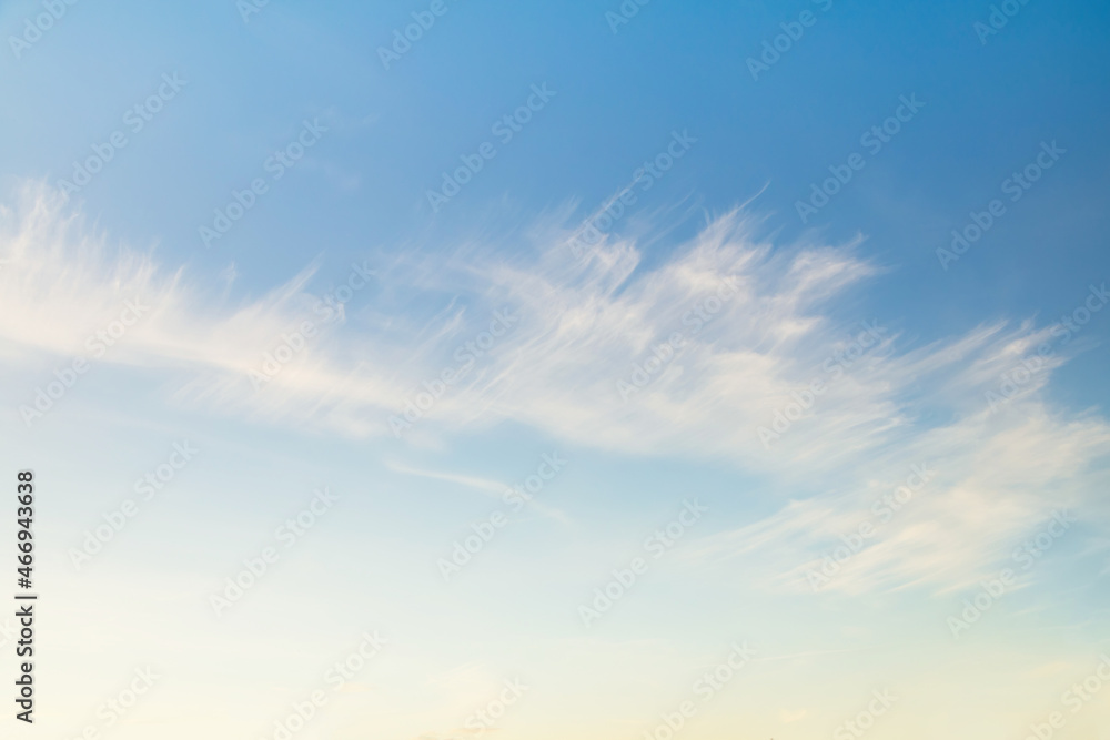 Cirrus clouds on blue Sky Background