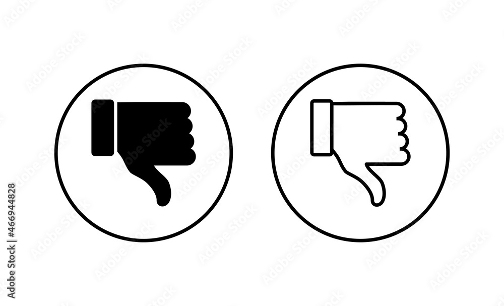 Dislike icons set. dislike sign and symbol. Hand with thumb down Dislike icons set. dislike sign and symbol. Hand with thumb down