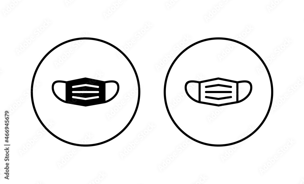 Mask icons set. Medical mask sign and symbol. Man face with mask icon. Safety breathing mask Mask icons set. Medical mask sign and symbol. Man face with mask icon. Safety breathing mask