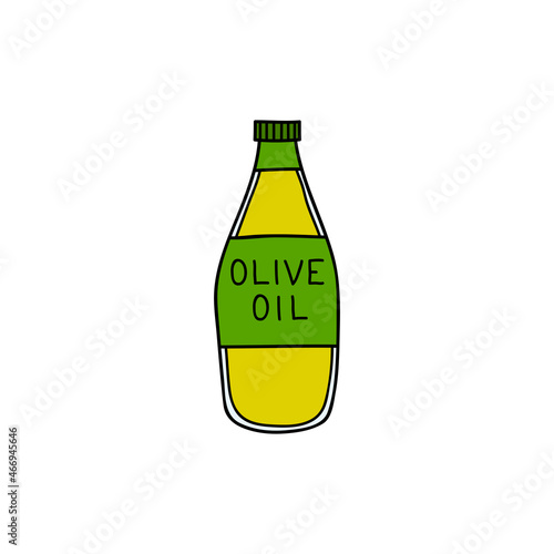 Doodle colored olive oil in bottle.